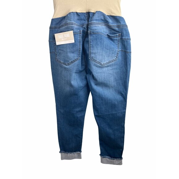 Haute Mama Maternity Curvy Denim Jeans With Stretch Belly Band Size Large - Picture 5 of 14